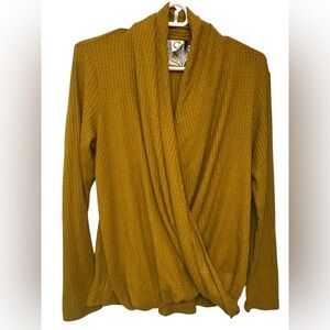 Anthropologie Akemi + Kim Mustard Yellow Shirt